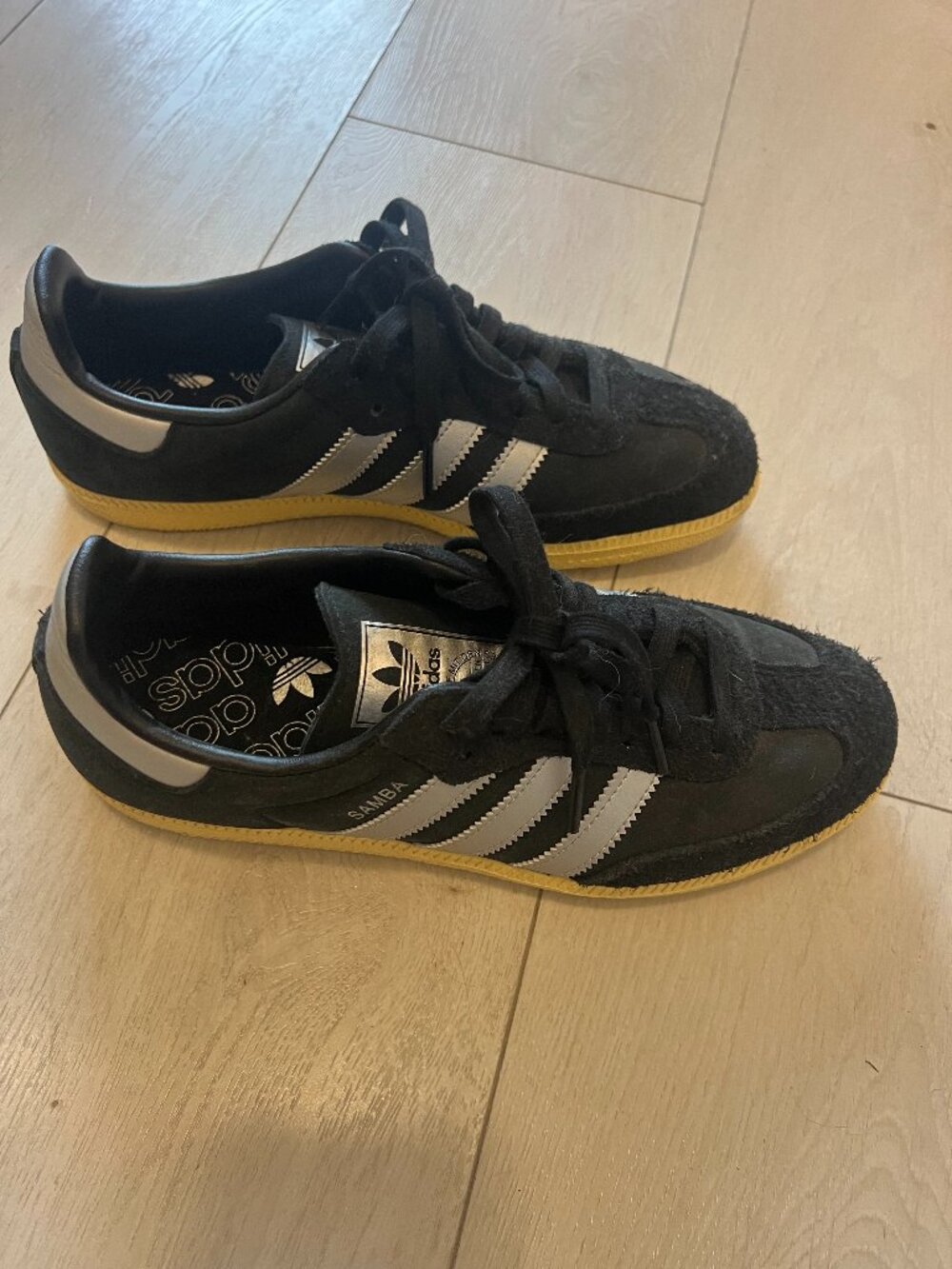 Adidas Samba Black & Silver Sneakers | Gum Sole Retro Trainers